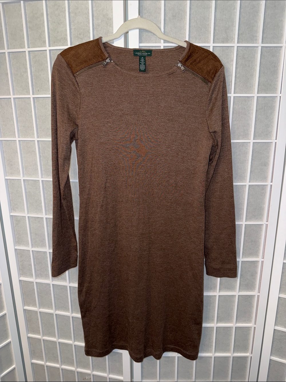 Women’s Lauren Ralph Lauren Brown Long-Sleeve Knit Dress Size M